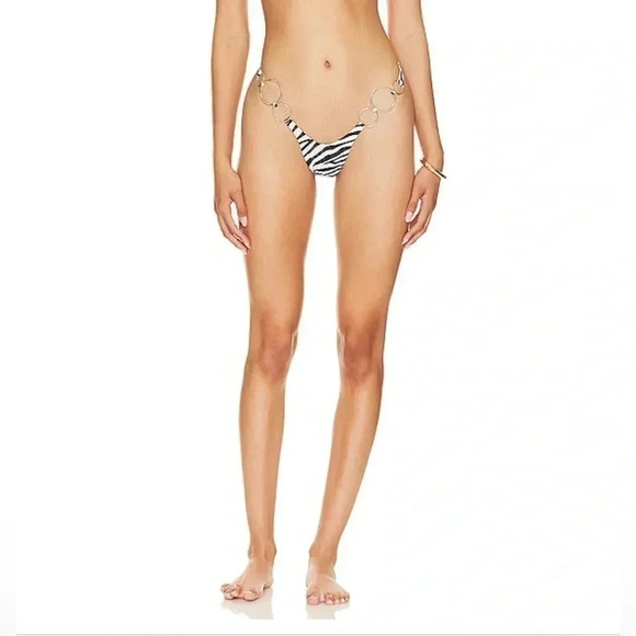 Monica Hansen Beachwear Size Small Wild Stripes Thong Bikini Bottom Zebra - Picture 5 of 10